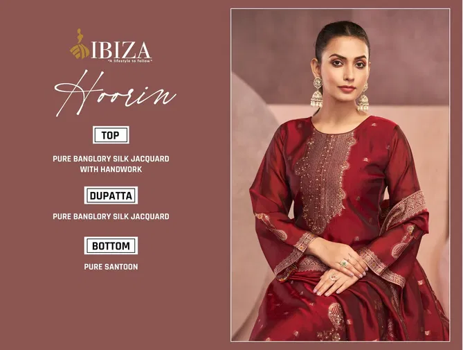 Hoorin By Ibiza Banglory Silk Jacquard Dress Material Suppliers In India